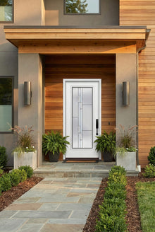 ProVia Legacy Single Entry Door 460 Style Genesis Decorative Glass with Silver Caming and Low-E - Doors and Beyond