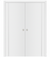 Nova Glam Pro 005 Soft White Laminated Modern Double Pocket Door - Doors and Beyond