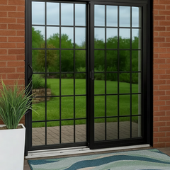 ProVia Endure 2-Lite Patio Door 96x96 Black/White Double Pane Low-E W Argon Gas - Doors and Beyond
