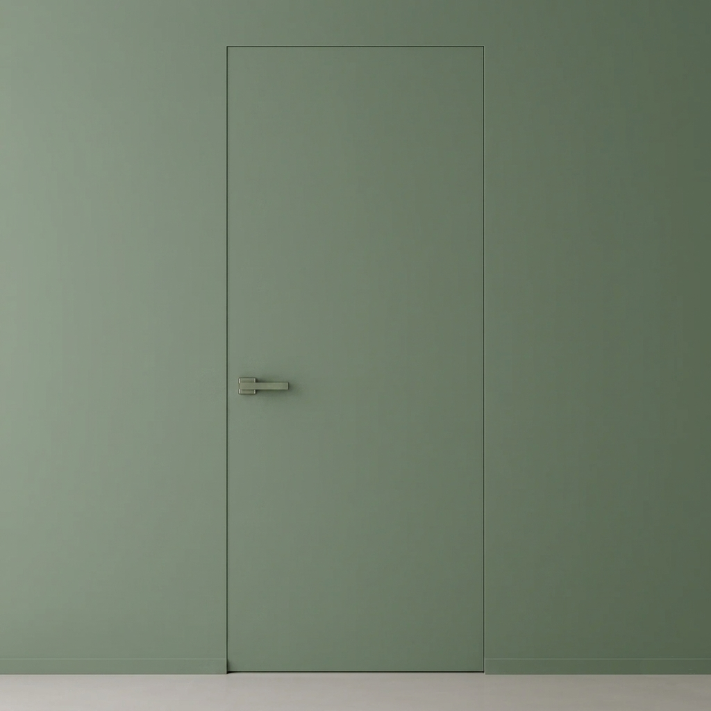 Primed Solid Frameless Door Example For Painting Green - Doors and Beyond