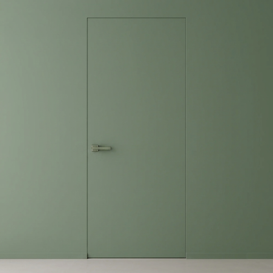 Primed Solid Frameless Door Example For Painting Green - Doors and Beyond