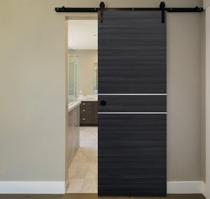Nova 2HC Braga Blu Matrix Laminated Modern Barn Door - Doors and Beyond