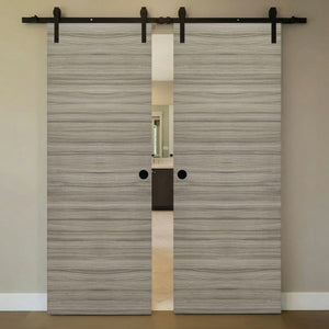 Nova Flush Braga Palissandro Matrix Laminated Modern Double Barn Door - Doors and Beyond