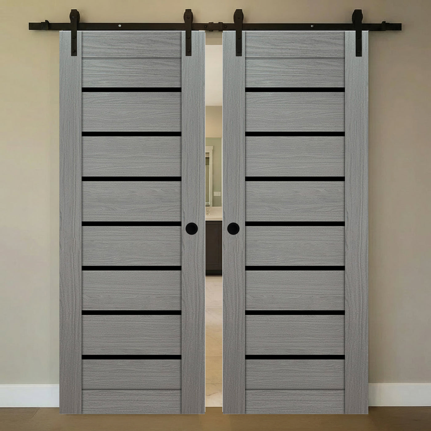 Nova Domino 01 Wenge Modern Laminated Modern Double Barn Door