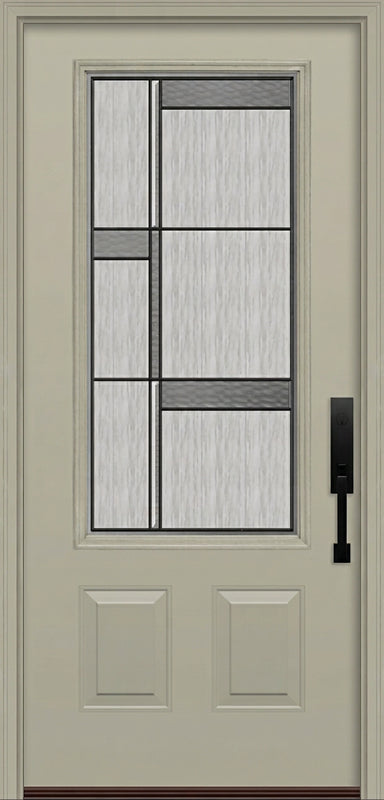 ProVia Legacy Single Entry Door 440 Style Manhattan Decorative Glass with Patina Caming and Low-E - Doors and Beyond
