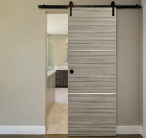 Nova 2H Braga Palissandro Matrix Laminated Modern Barn Door - Doors and Beyond