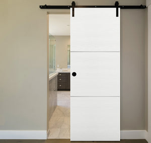Nova 2H Braga Bianco Matrix Laminated Modern Barn Door - Doors and Beyond
