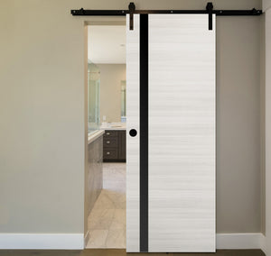Nova 1G Braga Crema Matrix Laminated Modern Barn Door - Doors and Beyond