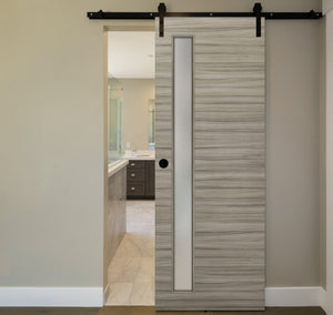 Nova 1-Lite V Braga Palissandro Matrix Laminated Modern Barn Door - Doors and Beyond