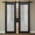 Nova 1-Lite Braga Blu Matrix Laminated Modern Double Barn Door - Doors and Beyond