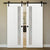 Nova 1-Lite V Braga Bianco Matrix Laminated Modern Double Barn Door - Doors and Beyond