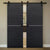 Nova 1H Braga Blu Matrix Laminated Modern Double Barn Door - Doors and Beyond