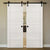 Nova 1VR Braga Crema Matrix Laminated Modern Double Barn Door - Doors and Beyond