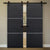 Nova 2H Braga Blu Matrix Laminated Modern Double Barn Door - Doors and Beyond