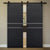 Nova 2HC Braga Blu Matrix Laminated Modern Double Barn Door - Doors and Beyond