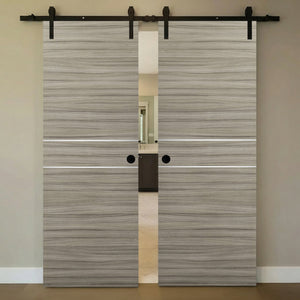Nova 2HC Braga Palissandro Matrix Laminated Modern Double Barn Door - Doors and Beyond