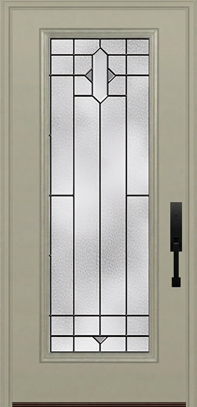 ProVia Legacy Single Entry Door 460 Style Brookhaven Decorative Glass with Patina Caming and Low-E - Doors and Beyond
