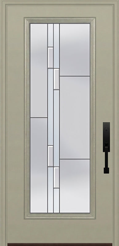 ProVia Legacy Single Entry Door 460 Style Genesis Decorative Glass with Silver Caming and Low-E - Doors and Beyond