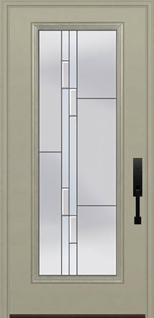 ProVia Legacy Single Entry Door 460 Style Genesis Decorative Glass with Silver Caming and Low-E - Doors and Beyond
