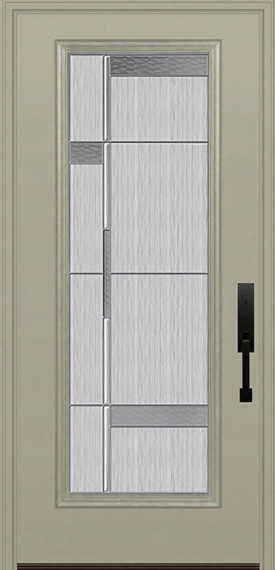 ProVia Legacy Single Entry Door 460 Style Manhattan Decorative Glass with Zinc Caming and Low-E - Doors and Beyond