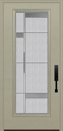 ProVia Legacy Single Entry Door 460 Style Manhattan Decorative Glass with Zinc Caming and Low-E - Doors and Beyond
