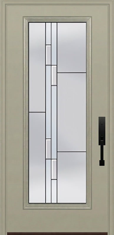 ProVia Legacy Single Entry Door 460 Style Genesis Decorative Glass with Black Caming and Low-E - Doors and Beyond