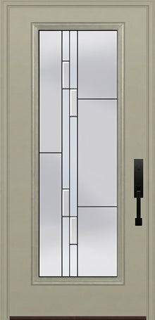 ProVia Legacy Single Entry Door 460 Style Genesis Decorative Glass with Black Caming and Low-E - Doors and Beyond