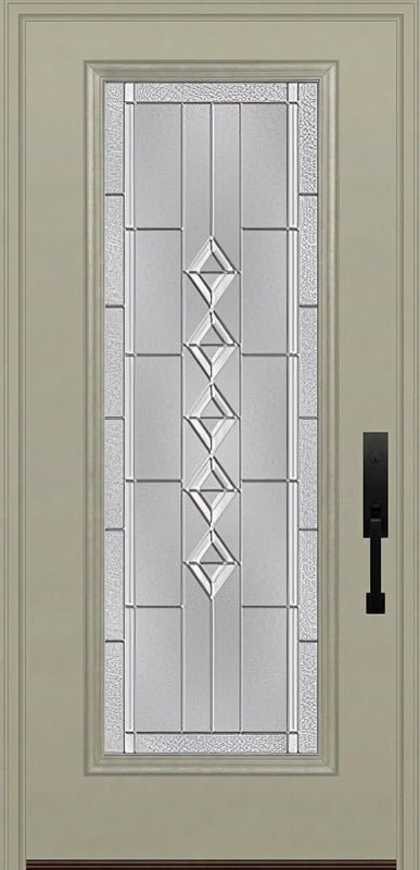 ProVia Legacy Single Entry Door 460 Style Gemstone Decorative Glass with Zinc Caming and Low-E - Doors and Beyond