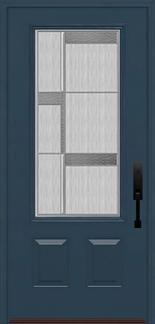 ProVia Legacy Single Entry Door 440 Style Manhattan Decorative Glass with Zinc Caming and Low-E - Doors and Beyond