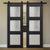Nova 3-Lite Braga Blu Matrix Laminated Modern Double Barn Door - Doors and Beyond