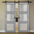 Nova 3-Lite Braga Olmo Matrix Laminated Modern Double Barn Door - Doors and Beyond