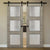 Nova 3-Lite Braga Palissandro Matrix Laminated Modern Double Barn Door - Doors and Beyond