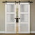 Nova 3-Lite Braga Crema Matrix Laminated Modern Double Barn Door - Doors and Beyond