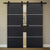 Nova 3H Braga Blu Matrix Laminated Modern Double Barn Door - Doors and Beyond