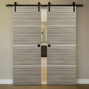 Nova 3H Braga Palissandro Matrix Laminated Modern Double Barn Door - Doors and Beyond
