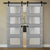 Nova 4-Lite Braga Olmo Matrix Laminated Modern Double Barn Door - Doors and Beyond