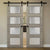 Nova 4-Lite Braga Palissandro Matrix Laminated Modern Double Barn Door - Doors and Beyond