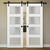 Nova 4-Lite Braga Bianco Matrix Laminated Modern Double Barn Door - Doors and Beyond