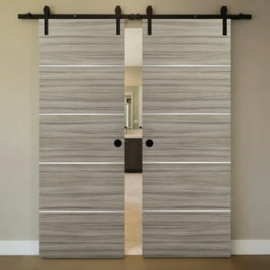Nova 4H Braga Palissandro Matrix Laminated Modern Double Barn Door - Doors and Beyond