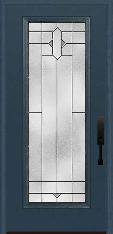 ProVia Legacy Single Entry Door 460 Style Brookhaven Decorative Glass with Zinc Caming and Low-E - Doors and Beyond