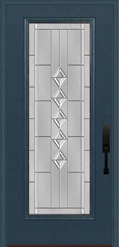 ProVia Legacy Single Entry Door 460 Style Gemstone Decorative Glass with Zinc Caming and Low-E - Doors and Beyond