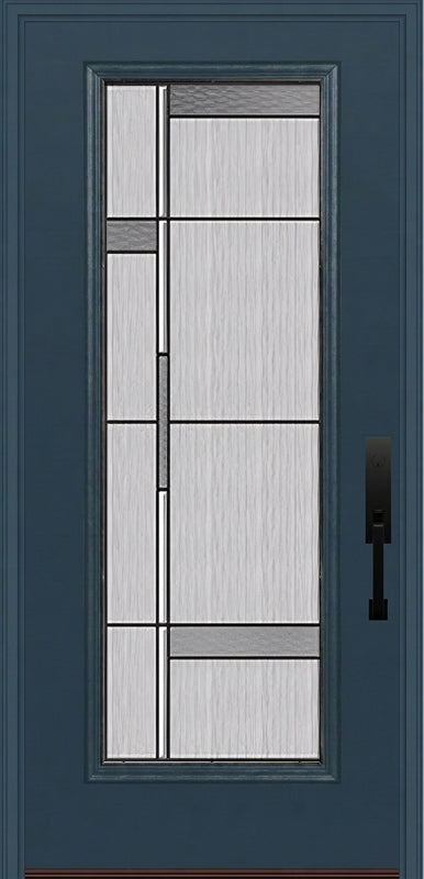 ProVia Legacy Single Entry Door 460 Style Manhattan Decorative Glass with Patina Caming and Low-E - Doors and Beyond