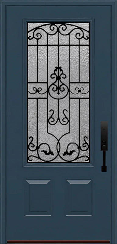 ProVia Legacy Single Entry Door 440 Style Barcelona Decorative Glass With Gluechip Privacy Glass - Doors and Beyond
