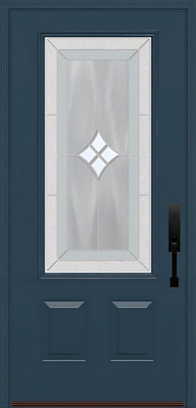 ProVia Legacy Single Entry Door 440 Style Aria Decorative Glass with Zinc Caming and Low-E - Doors and Beyond
