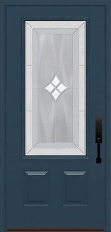 ProVia Legacy Single Entry Door 440 Style Aria Decorative Glass with Zinc Caming and Low-E - Doors and Beyond