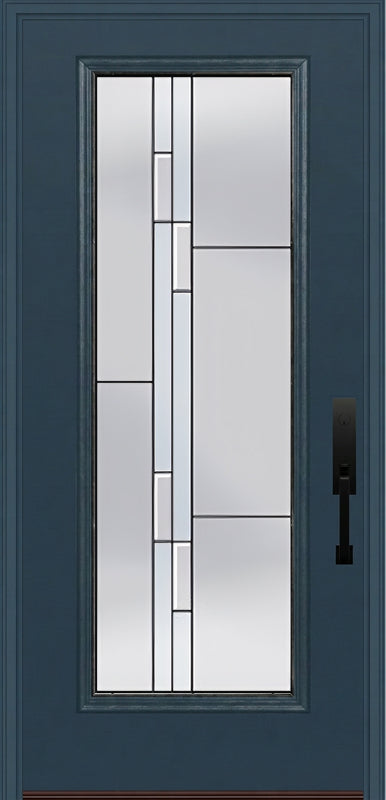 ProVia Legacy Single Entry Door 460 Style Genesis Decorative Glass with Black Caming and Low-E - Doors and Beyond