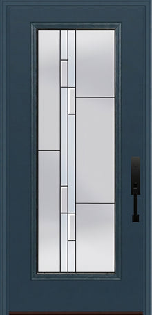 ProVia Legacy Single Entry Door 460 Style Genesis Decorative Glass with Black Caming and Low-E - Doors and Beyond