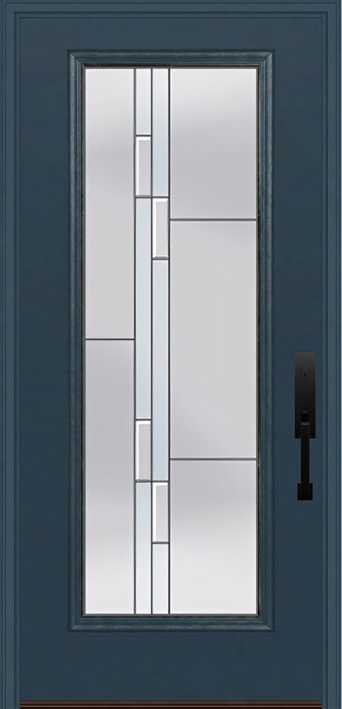 ProVia Legacy Single Entry Door 460 Style Genesis Decorative Glass with Silver Caming and Low-E - Doors and Beyond