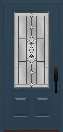 ProVia Legacy Single Entry Door 440 Style Esmond Decorative Glass with Patina Caming and Low-E - Doors and Beyond