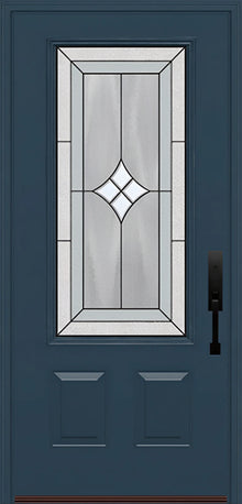ProVia Legacy Single Entry Door 440 Style Aria Decorative Glass with Patina Caming and Low-E - Doors and Beyond